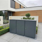 Metzler Mülltonnenbox | 3er | 240l | aus Aluminium | rostfrei & massiv