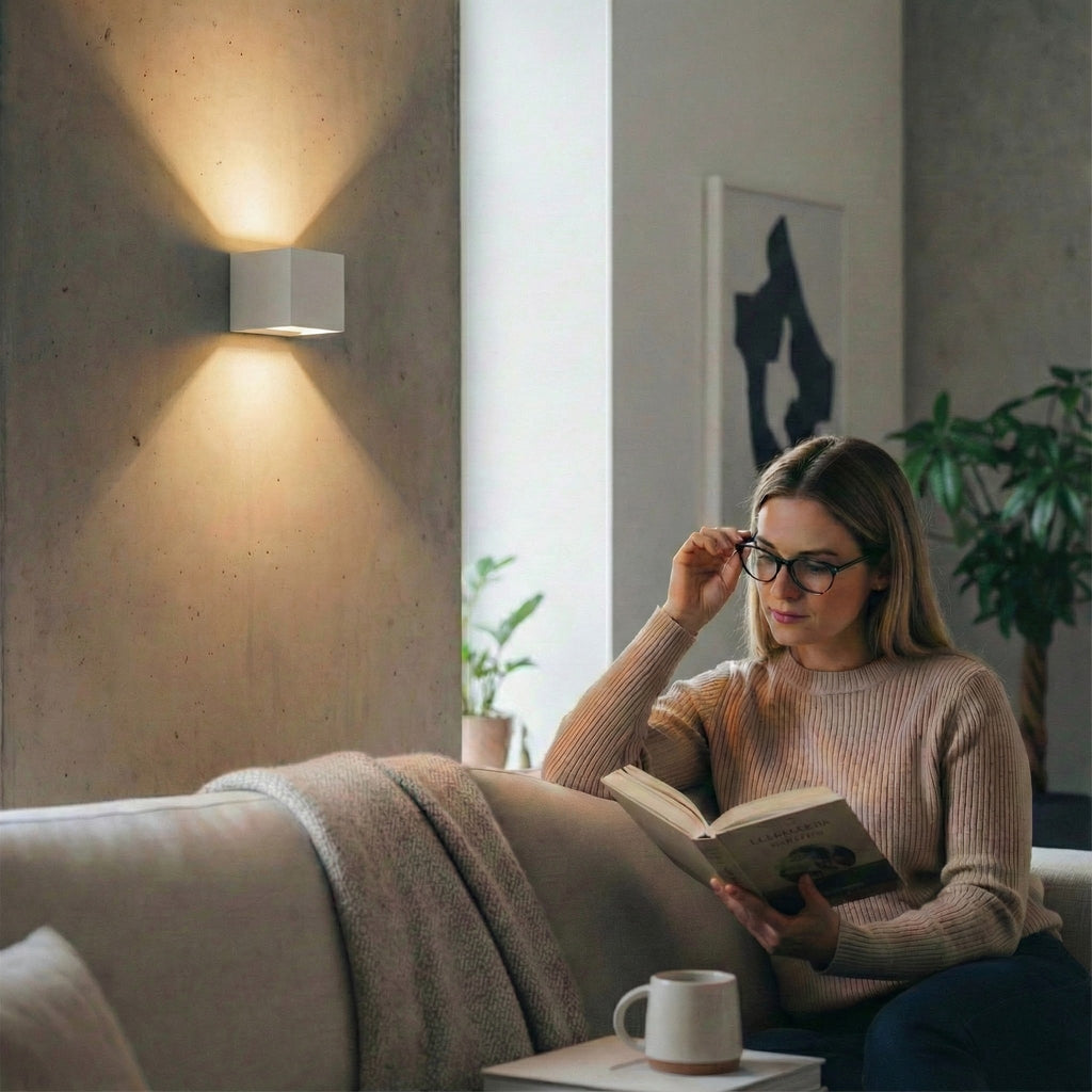 Metzler LED Wandleuchte Up-Down-Light | 6 Watt | LED 3000K Warmweiß | Weiß | Lumic