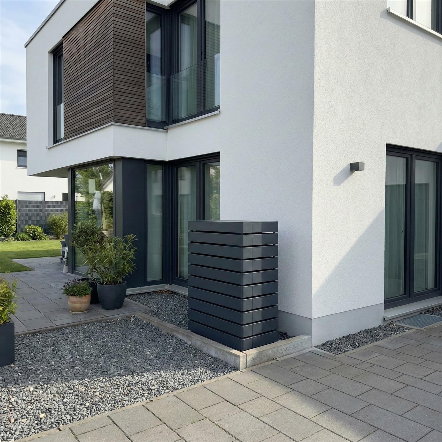 Metzler Wärmepumpenabdeckung | Verkleidung für Wärmepumpe | RAL 7016 Anthrazit