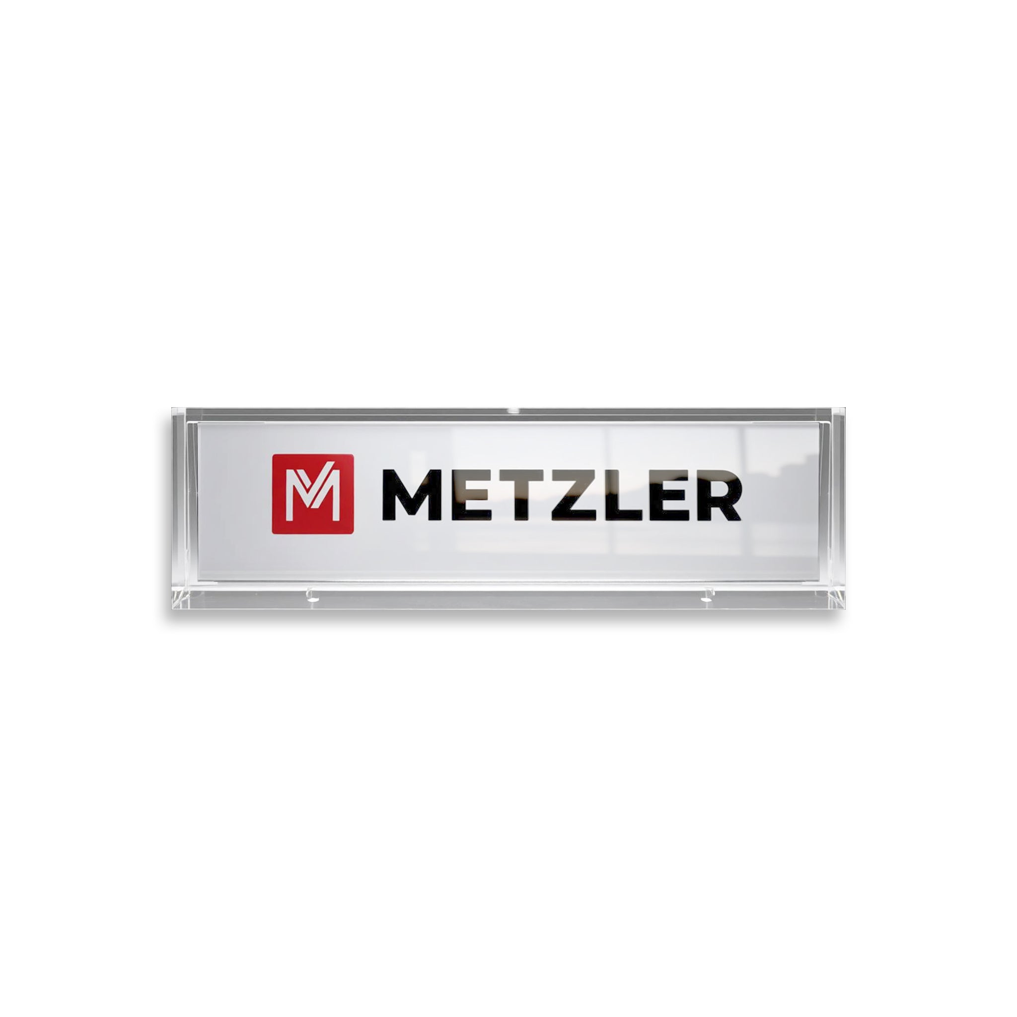 Selbstklebendes Namensschild mit austauschbarem Papiereinleger von Metzler