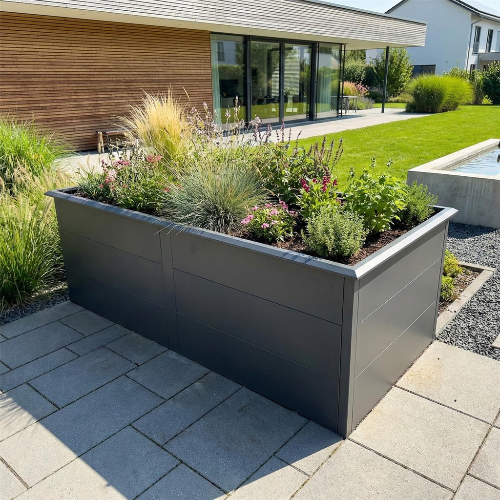 Metzler Hochbeet XL für den Garten | Mit Schneckenschutz | Pulverbeschichtet | 206 x 77 x 106 cm