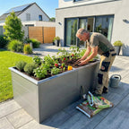 Metzler Hochbeet XL für den Garten | Mit Schneckenschutz | Pulverbeschichtet | 206 x 77 x 106 cm