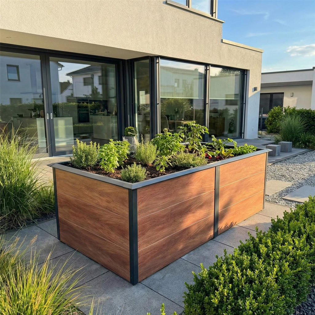 Metzler Hochbeet XL für den Garten | Mit Schneckenschutz | Pulverbeschichtet | 206 x 77 x 106 cm