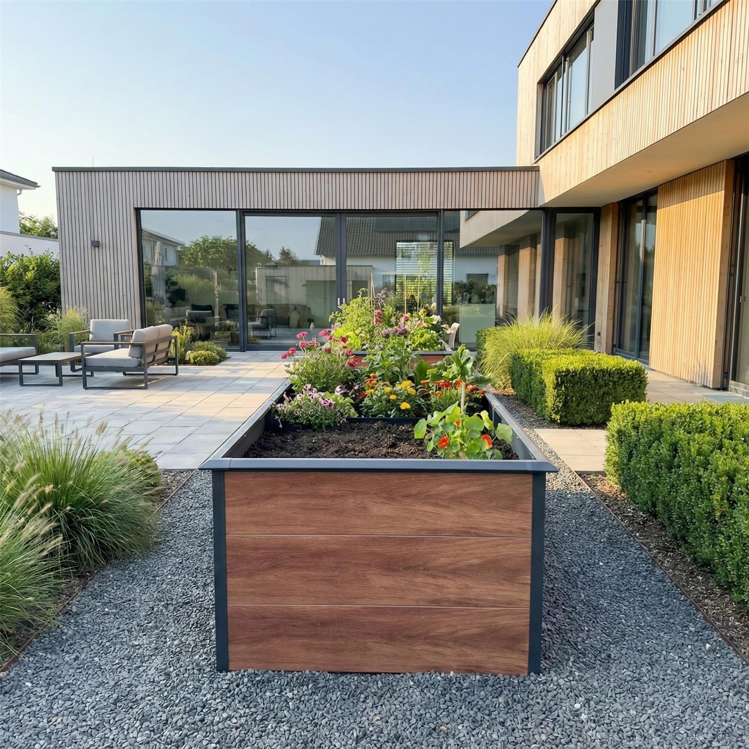 Metzler Hochbeet XL für den Garten | Mit Schneckenschutz | Pulverbeschichtet | 206 x 77 x 106 cm