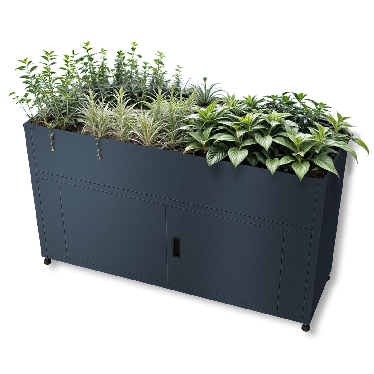 Metzler Hochbeet mit Stauraum Anthrazit RAL 7016 160 cm – Malmvik