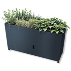 Metzler Hochbeet mit Stauraum | Pulverbeschichtet in Anthrazit RAL 7016 | 160 x 85 x 50 cm