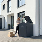 Metzler Paketbox | Extra großes Volumen | Höhenverstellbare Füße | Optionale Beschriftung | Anthrazit | Ben