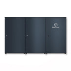 Metzler Mülltonnenbox | 2er mit Paketbox | Extra großes Volumen | Aus Aluminium | Höhenverstellbare Füße | Anthrazit