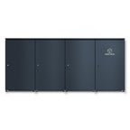 Metzler Mülltonnenbox | 3er mit Paketbox | Extra großes Volumen | Aus Aluminium | Höhenverstellbare Füße | Anthrazit