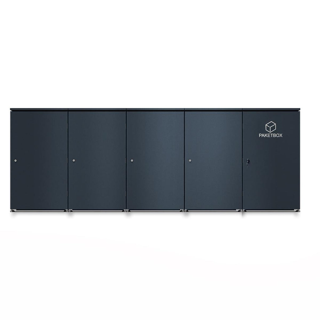 Metzler Mülltonnenbox | 4er mit Paketbox | Extra großes Volumen | Aus Aluminium | Höhenverstellbare Füße | Anthrazit