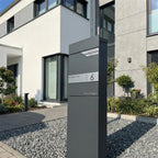 Metzler Standbriefkasten mit Zeitungsfach aus hochwertigem Stahl | Alves 3