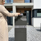 Metzler Standbriefkasten mit Zeitungsfach aus hochwertigem Stahl | Alves 3