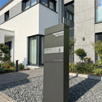 Metzler Standbriefkasten mit Zeitungsfach aus hochwertigem Stahl | Alves 3