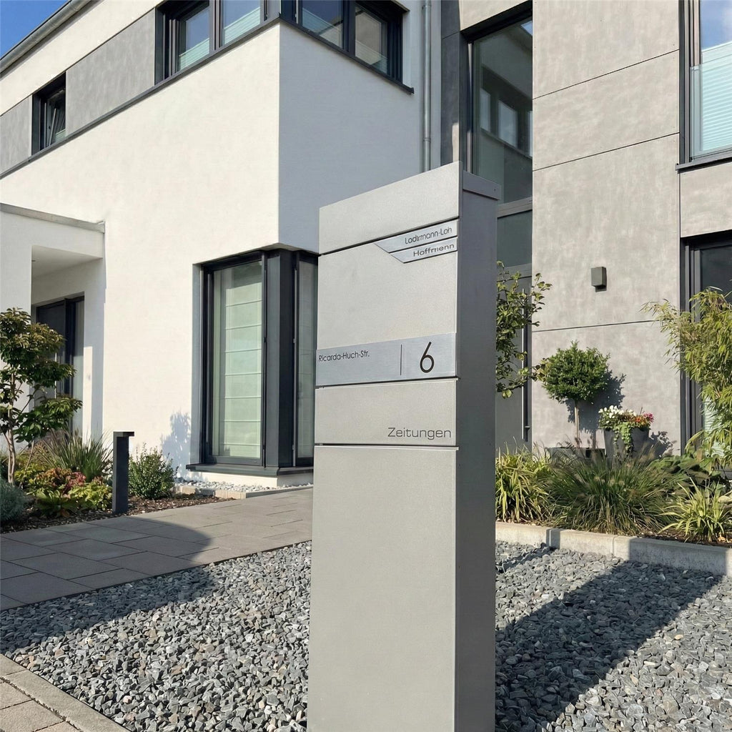Metzler Standbriefkasten mit Zeitungsfach aus hochwertigem Stahl | Alves 3