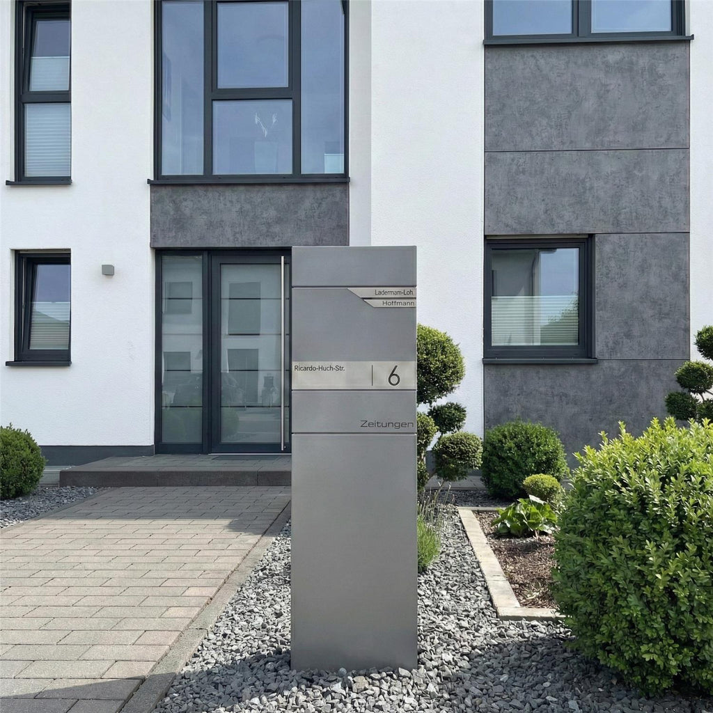 Metzler Standbriefkasten mit Zeitungsfach aus hochwertigem Stahl | Alves 3