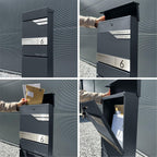 Metzler Standbriefkasten mit Zeitungsfach aus hochwertigem Stahl | Alves 3