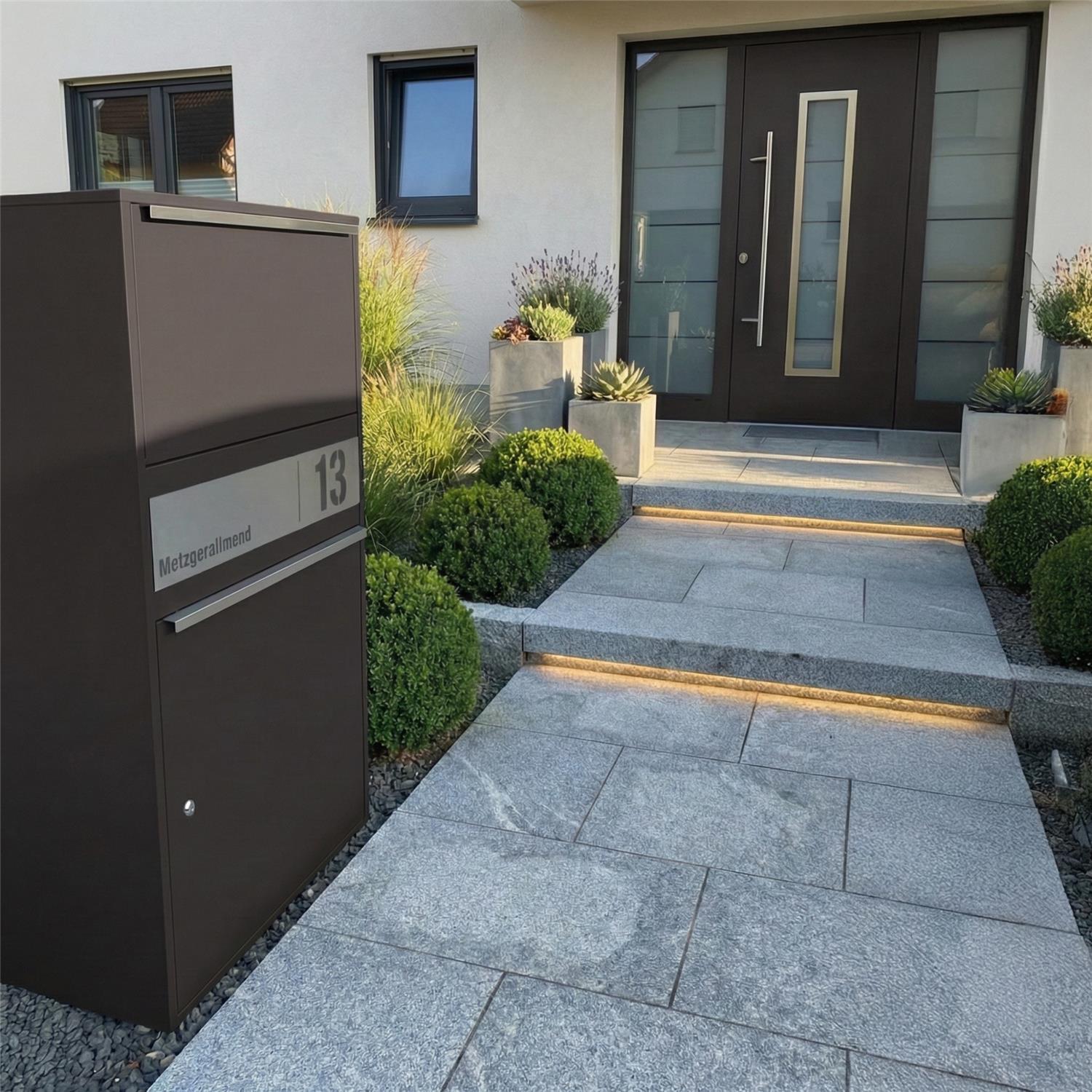 Metzler Paketbox XL personalisiert mit Gravur | Paketkasten rostfrei | Bispo Max 2