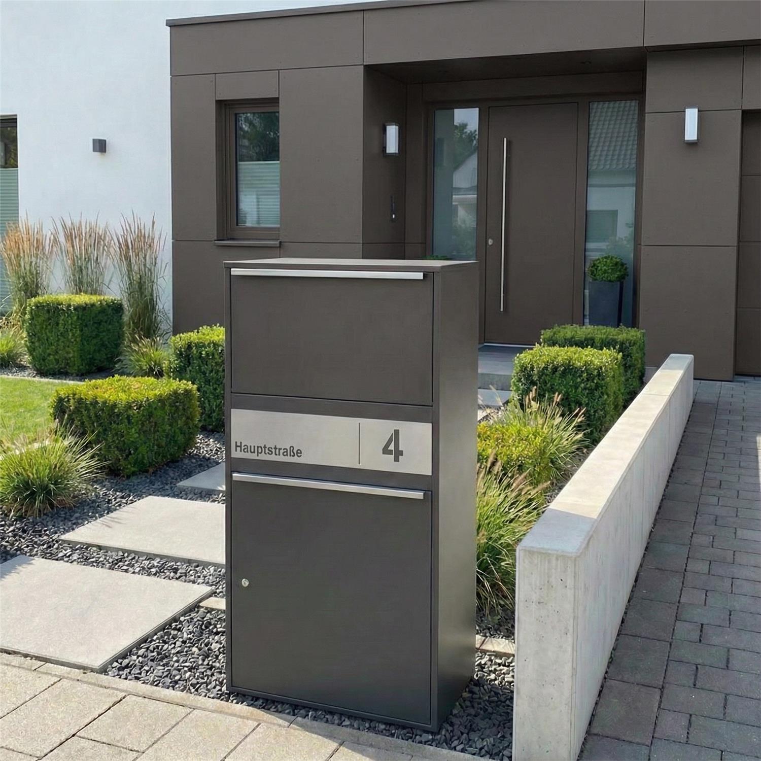 Metzler Paketbox XL personalisiert mit Gravur | Paketkasten rostfrei | Bispo Max 2