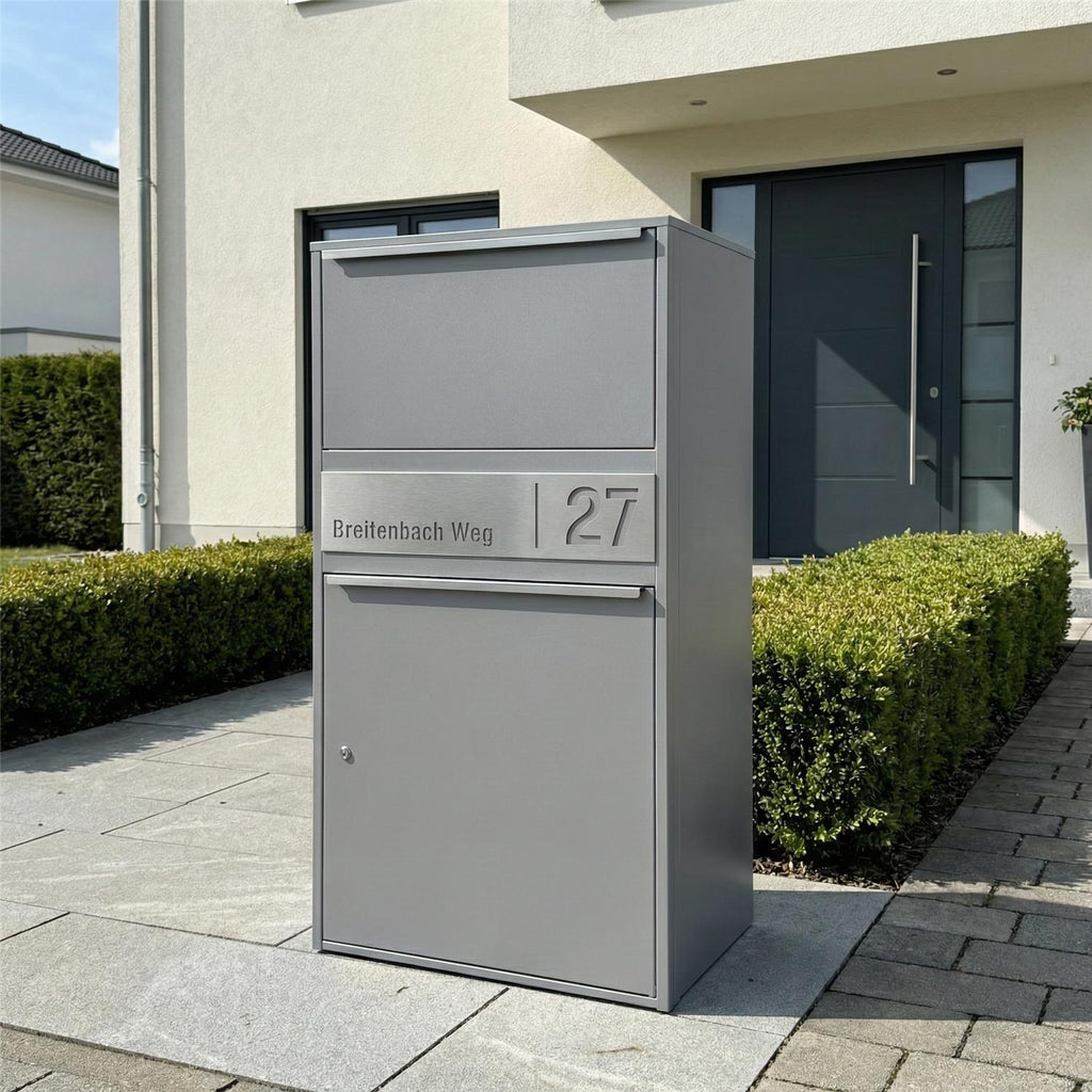 Metzler Paketbox XL personalisiert mit Gravur | Paketkasten rostfrei | Bispo Max 2