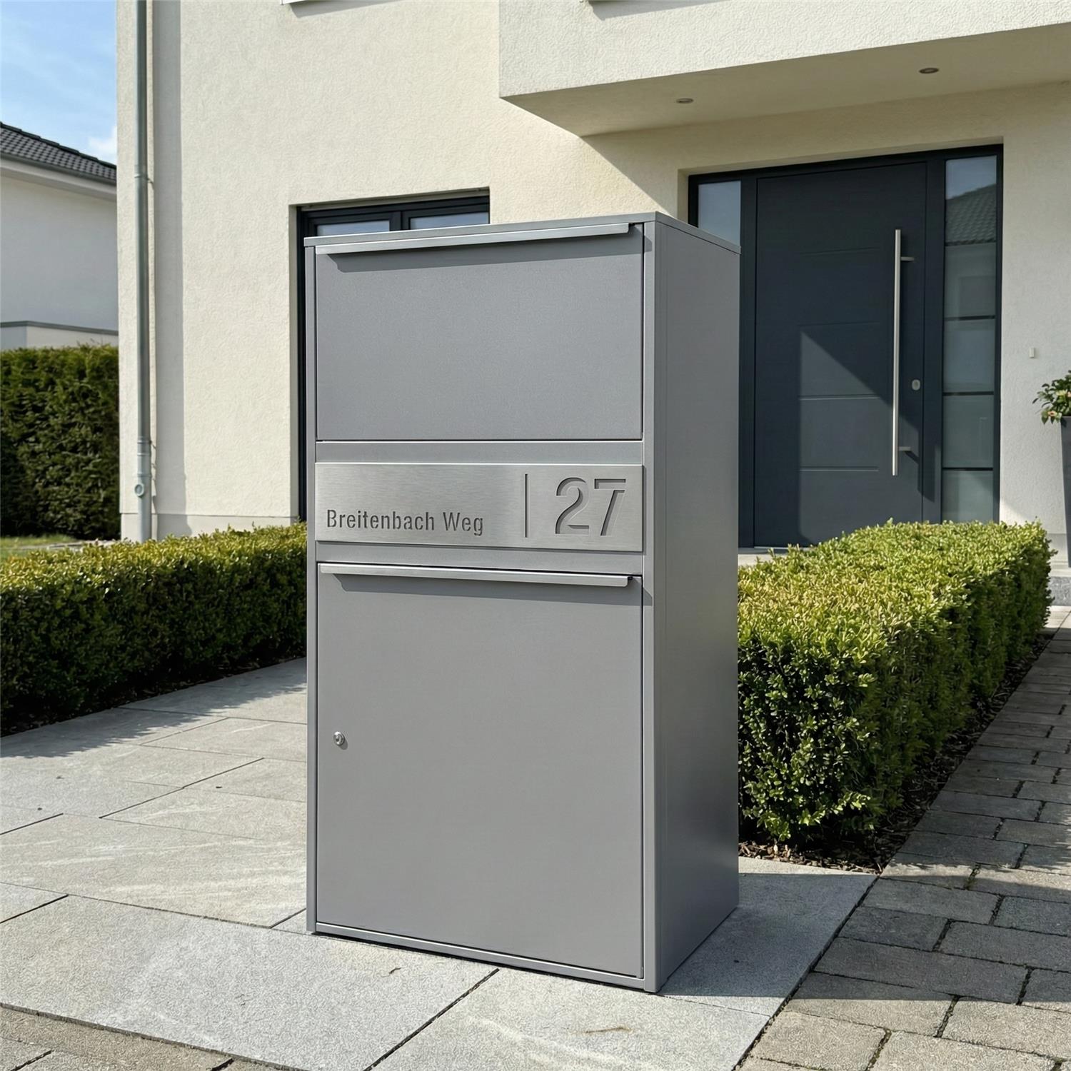 Metzler Paketbox XL personalisiert mit Gravur | Paketkasten rostfrei | Bispo Max 2