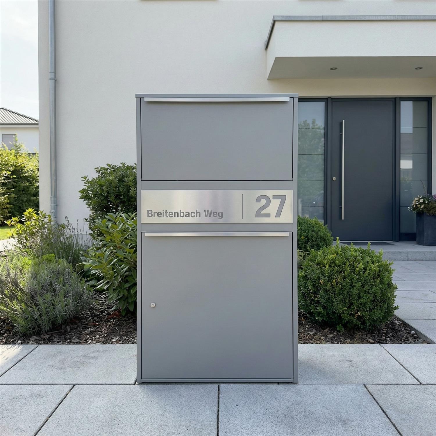 Metzler Paketbox XL personalisiert mit Gravur | Paketkasten rostfrei | Bispo Max 2
