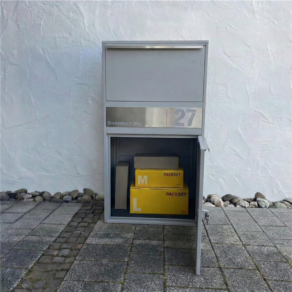 Metzler Paketbox XL personalisiert mit Gravur | Paketkasten rostfrei | Bispo Max 2
