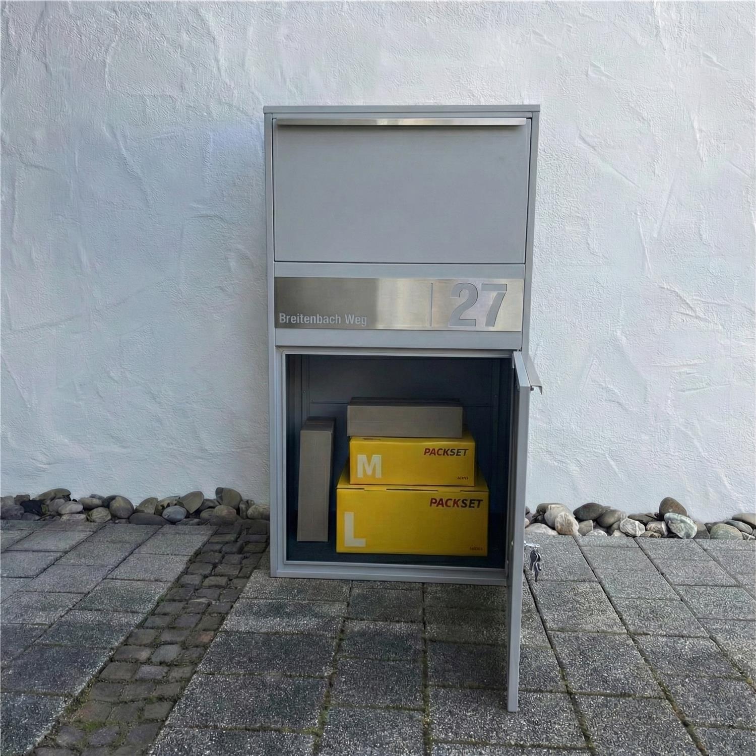 Metzler Paketbox XL personalisiert mit Gravur | Paketkasten rostfrei | Bispo Max 2
