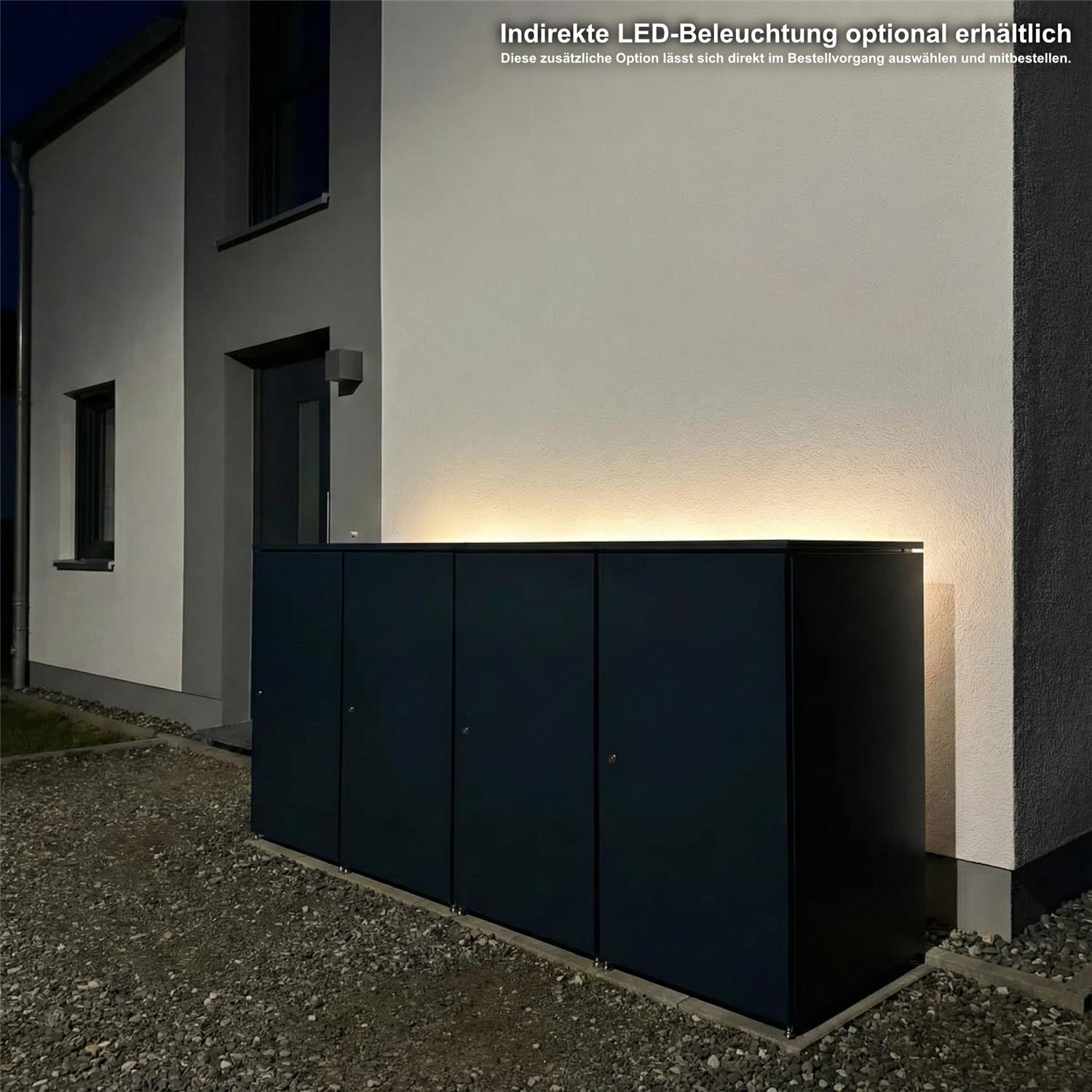 Metzler Mülltonnenbox | 4er | 240l | aus Aluminium | rostfrei & massiv
