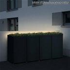 Metzler Mülltonnenbox mit Pflanzdach | 4er | 240l | aus Aluminium | rostfrei & massiv