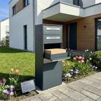 Metzler Paketbox mit LED | Entnahme auf der Rückseite | personalisiert mit Gravur | Anthrazit | Zivo 2 LED