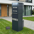 Metzler Paketbox mit LED | Entnahme auf der Rückseite | personalisiert mit Gravur | Anthrazit | Zivo 2 LED