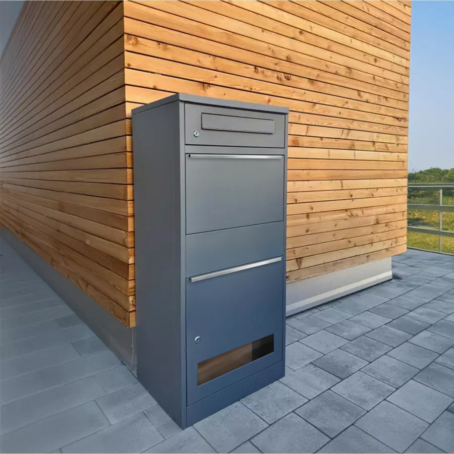 Metzler Paketbox mit Briefkasten | mit Sichtfenster | mit Briefeinwurf | rostfrei | Bispo 3
