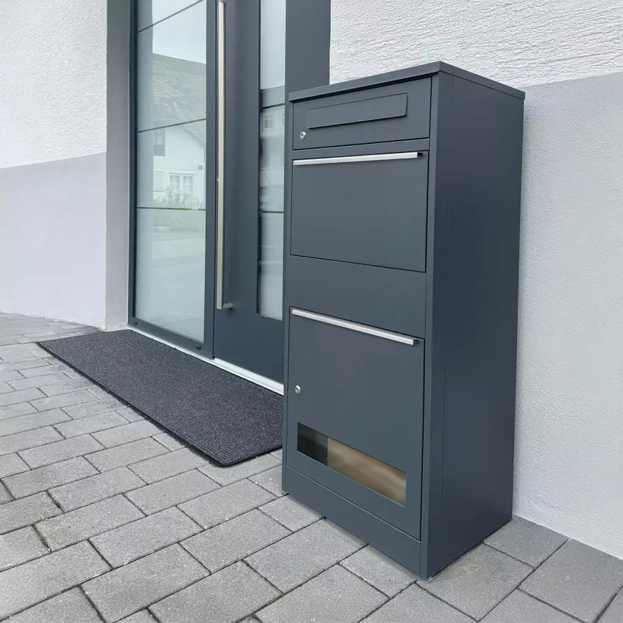 Metzler Paketbox mit Briefkasten | mit Sichtfenster | mit Briefeinwurf | rostfrei | Bispo 3