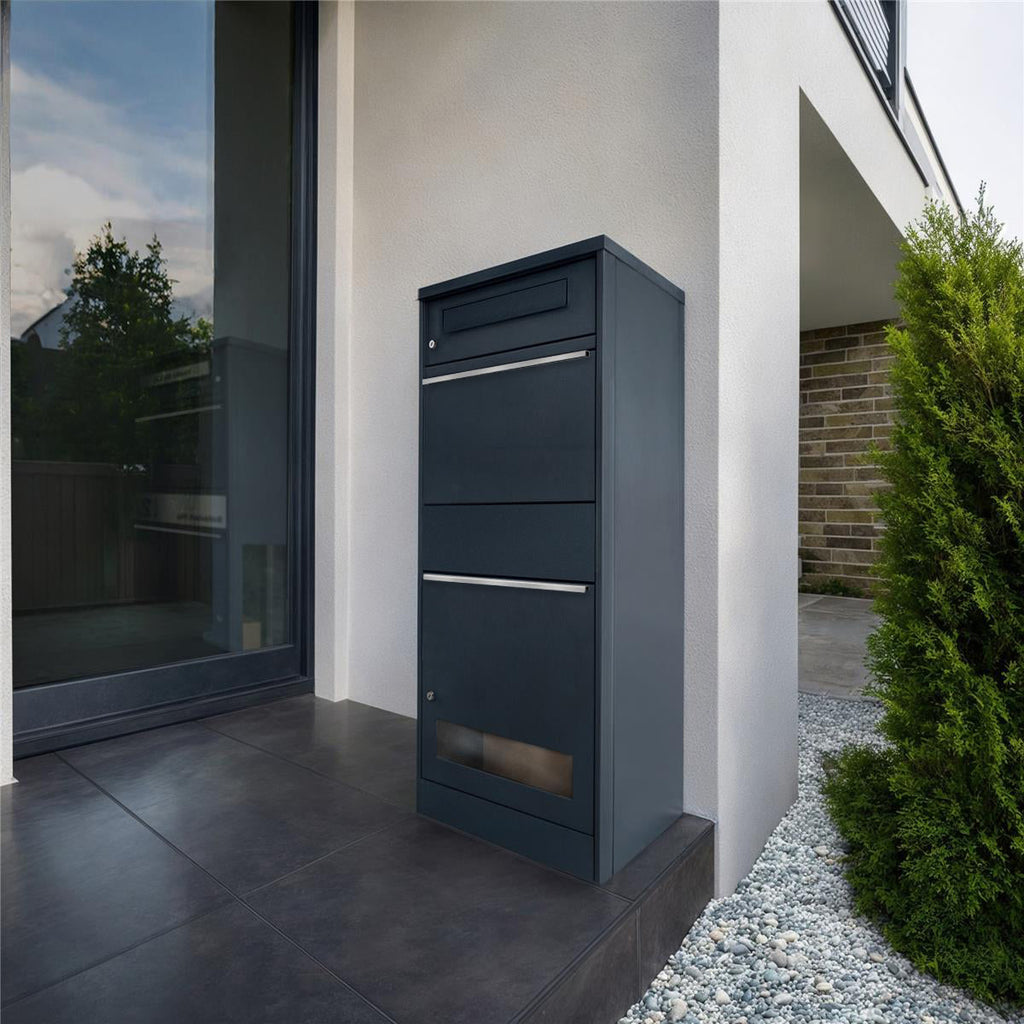 Metzler Paketbox mit Briefkasten | mit Sichtfenster | mit Briefeinwurf | rostfrei | Bispo 3