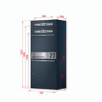 Metzler Paketbox XL mit 2 Briefkästen | LED  | personalisiert mit Gravur | RAL 7016 Anthrazit | Bispo Max 2