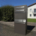 Metzler Paketbox XL mit 2 Briefkästen | Paketkasten rostfrei | personalisiert mit Gravur | Bispo Max 2