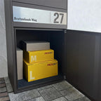 Metzler Paketbox XL mit 2 Briefkästen | Paketkasten rostfrei | personalisiert mit Gravur | Bispo Max 2