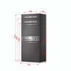 Metzler Paketbox XL mit 2 Briefkästen | Paketkasten rostfrei | personalisiert mit Gravur | Bispo Max 2