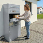 Metzler Paketbox XL mit 2 Briefkästen | Paketkasten rostfrei | personalisiert mit Gravur | Bispo Max 2