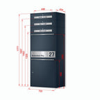 Metzler Paketbox XL mit 3 Briefkästen | LED | personalisiert mit Gravur | RAL 7016 Anthrazit | Bispo Max 2