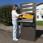 Metzler Paketbox XL mit 3 Briefkästen | Paketkasten rostfrei | personalisiert mit Gravur | Bispo Max 2