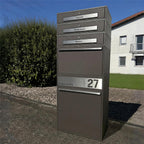 Metzler Paketbox XL mit 3 Briefkästen | Paketkasten rostfrei | personalisiert mit Gravur | Bispo Max 2