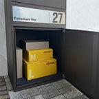 Metzler Paketbox XL mit 3 Briefkästen | Paketkasten rostfrei | personalisiert mit Gravur | Bispo Max 2
