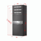 Metzler Paketbox XL mit 3 Briefkästen | Paketkasten rostfrei | personalisiert mit Gravur | Bispo Max 2