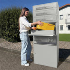 Metzler Paketbox XL mit 3 Briefkästen | Paketkasten rostfrei | personalisiert mit Gravur | Bispo Max 2