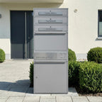 Metzler Paketbox XL mit 3 Briefkästen | Paketkasten rostfrei | personalisiert mit Gravur | Bispo Max 2