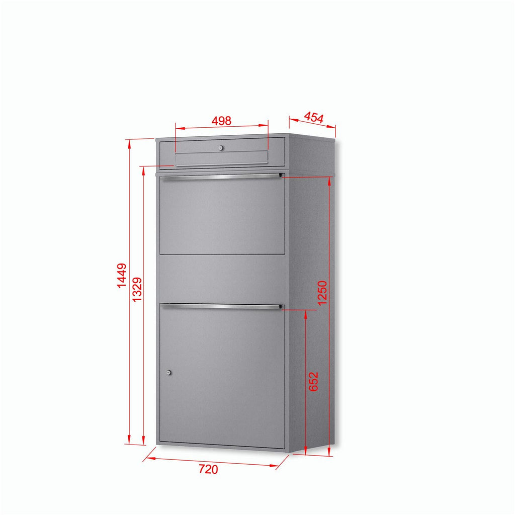 Metzler Paketbox XL mit Briefkasten | Paketkasten rostfrei | Bispo Max