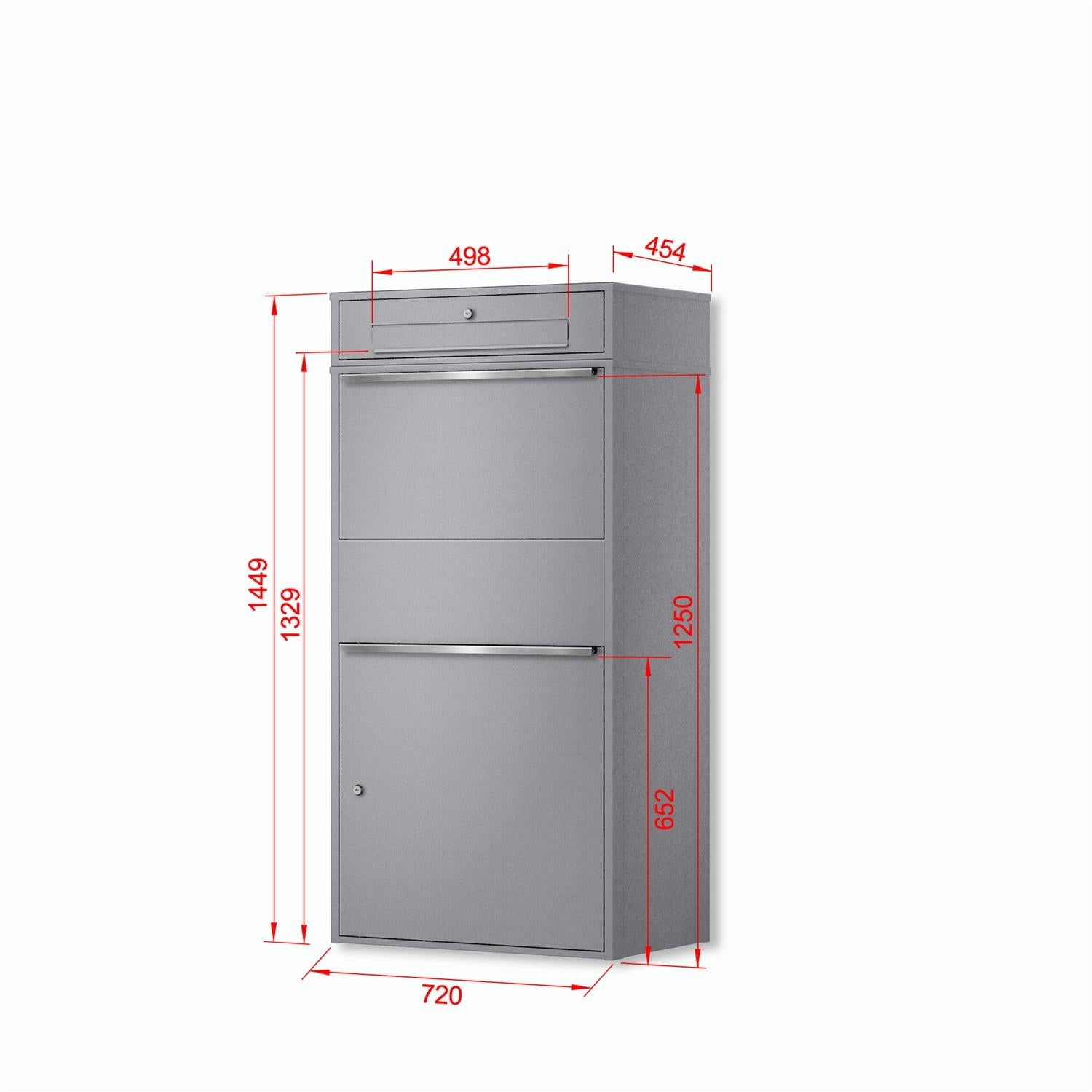 Metzler Paketbox XL mit Briefkasten | Paketkasten rostfrei | Bispo Max