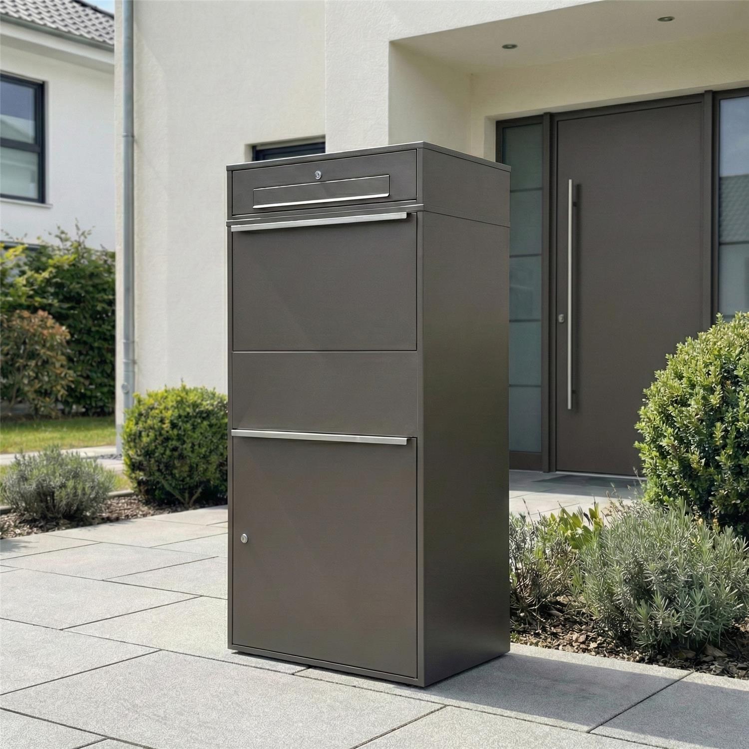 Metzler Paketbox XL mit Briefkasten | Paketkasten rostfrei | Bispo Max