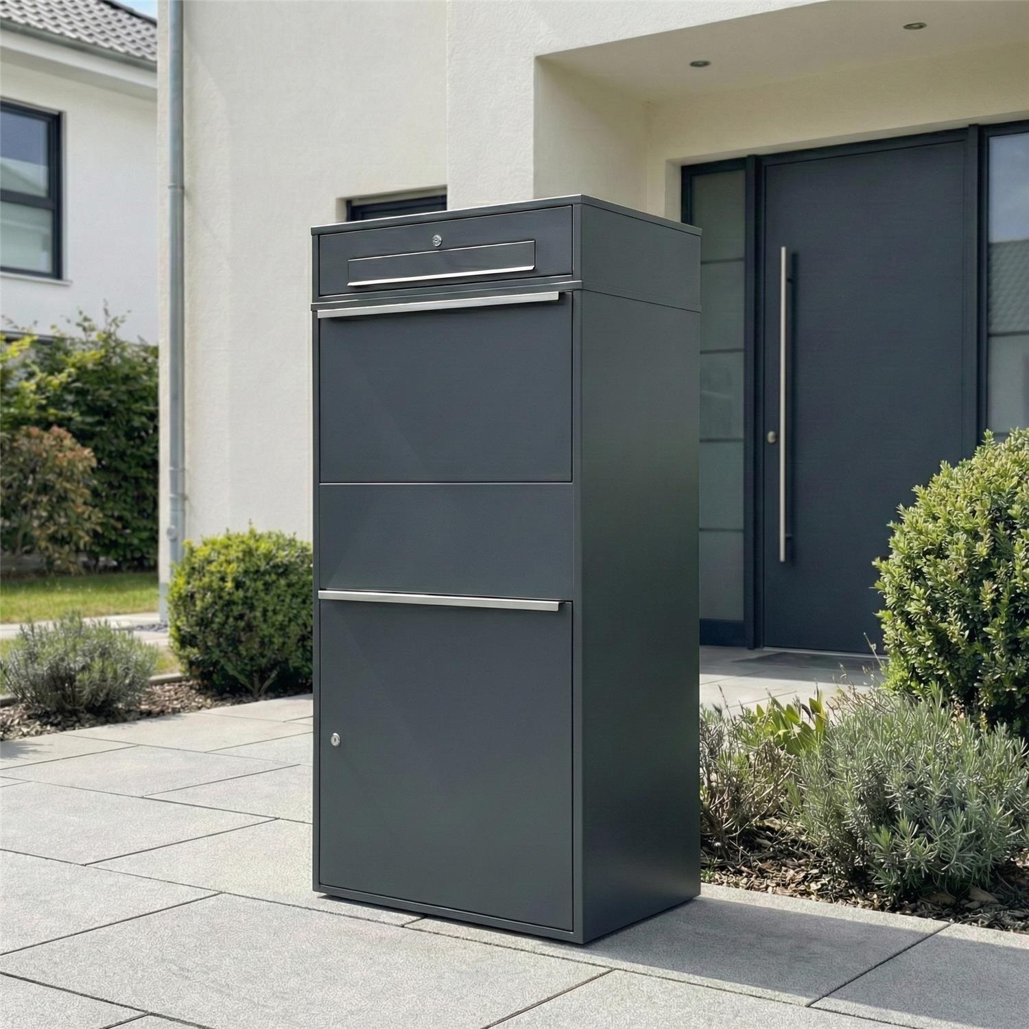 Metzler Paketbox XL mit Briefkasten | Paketkasten rostfrei | Bispo Max